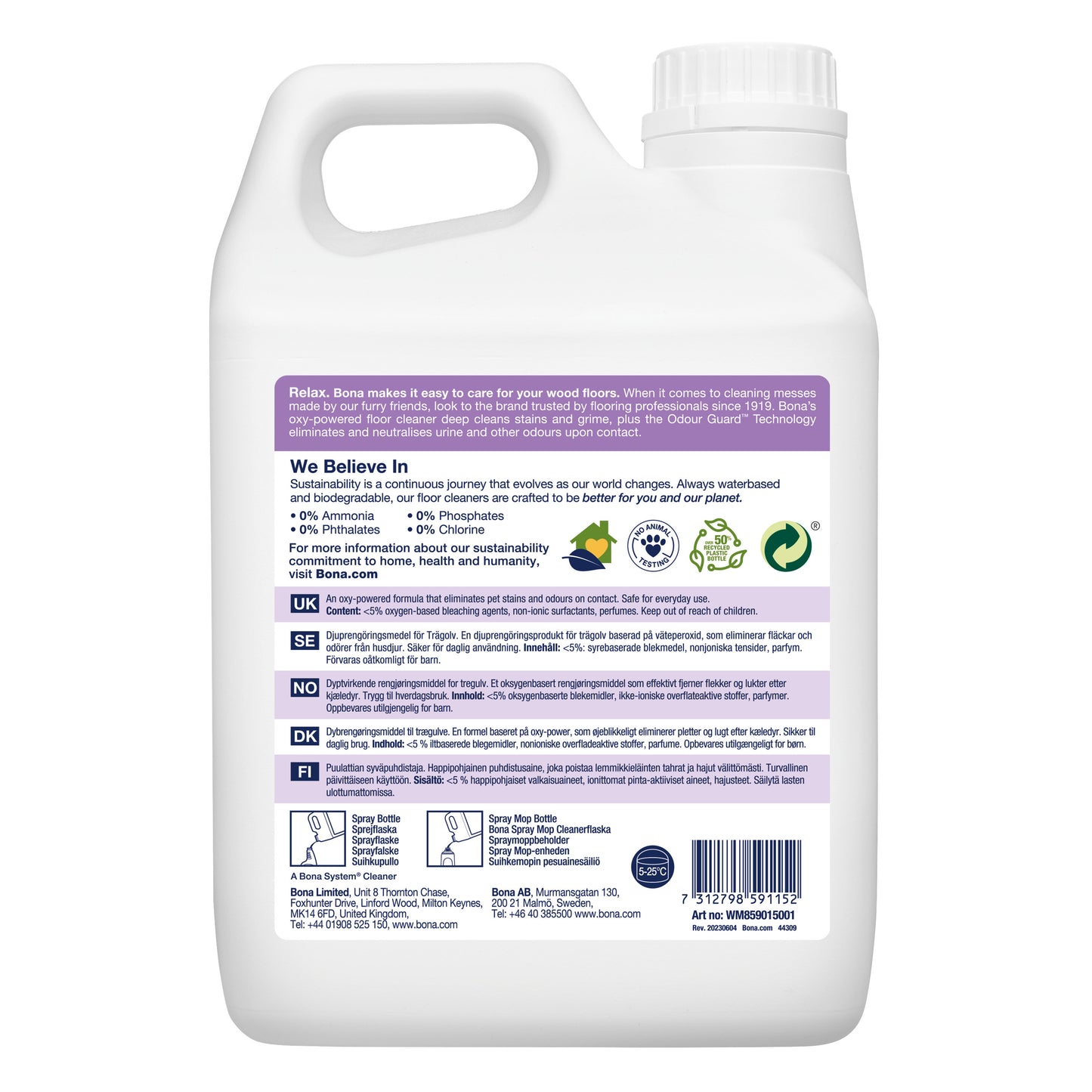 Bona Pet System™ - Refill til trægulve 2,5 L